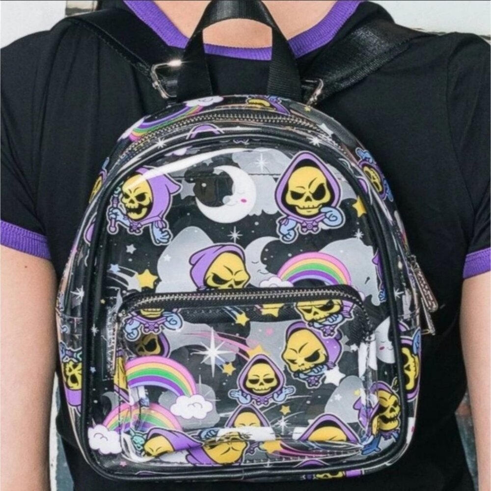 KILLSTAR x Skeletor ✦ Clear PU Mini Backpack ✦ Black Purple Graphic Limited NWT - Picture 2 of 7